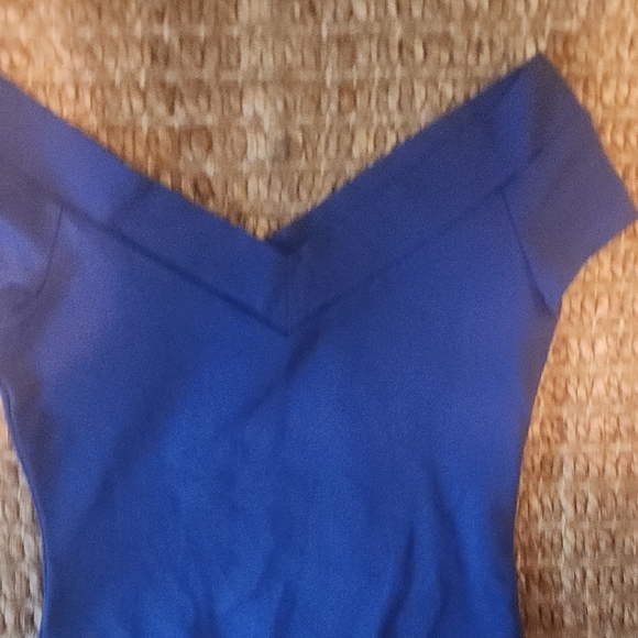 Blue Bodysuit with Scoop Neckline and Streamlined Silhouette - Picture 5 of 6